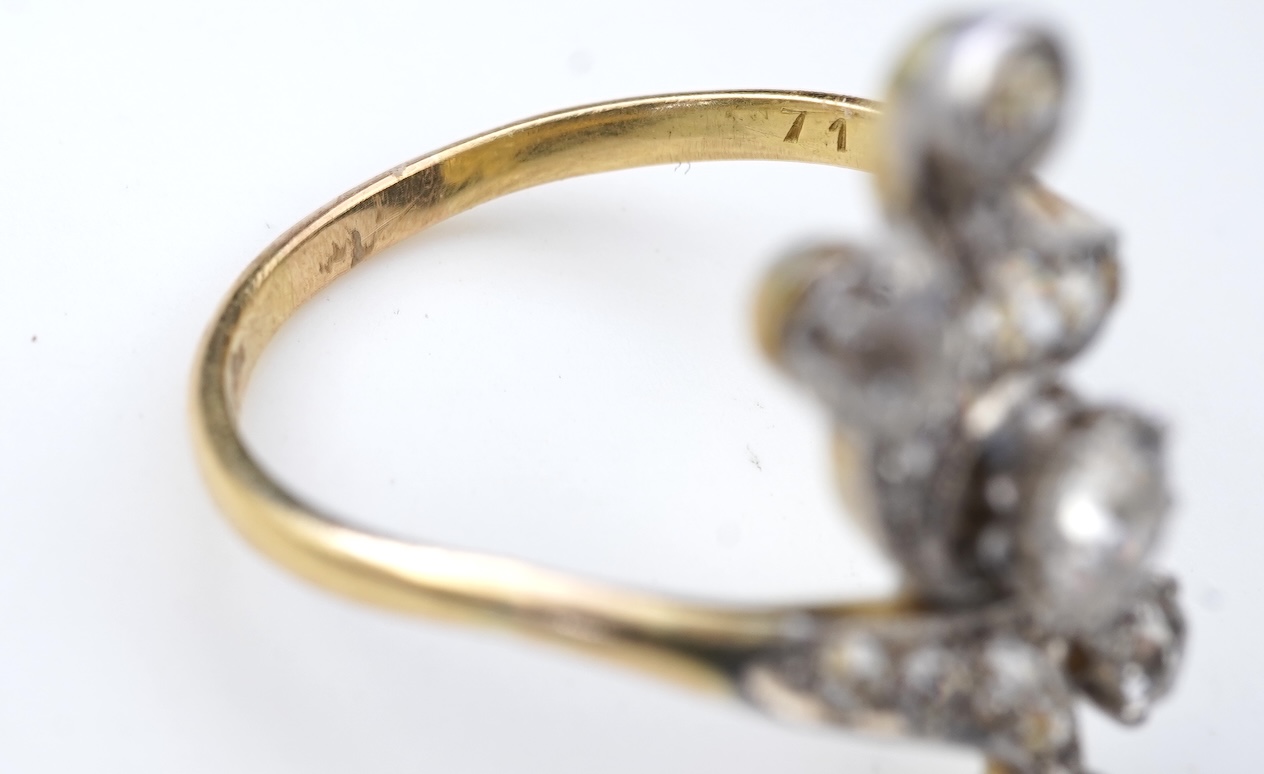 An Art Nouveau diamond ring, early 20th century